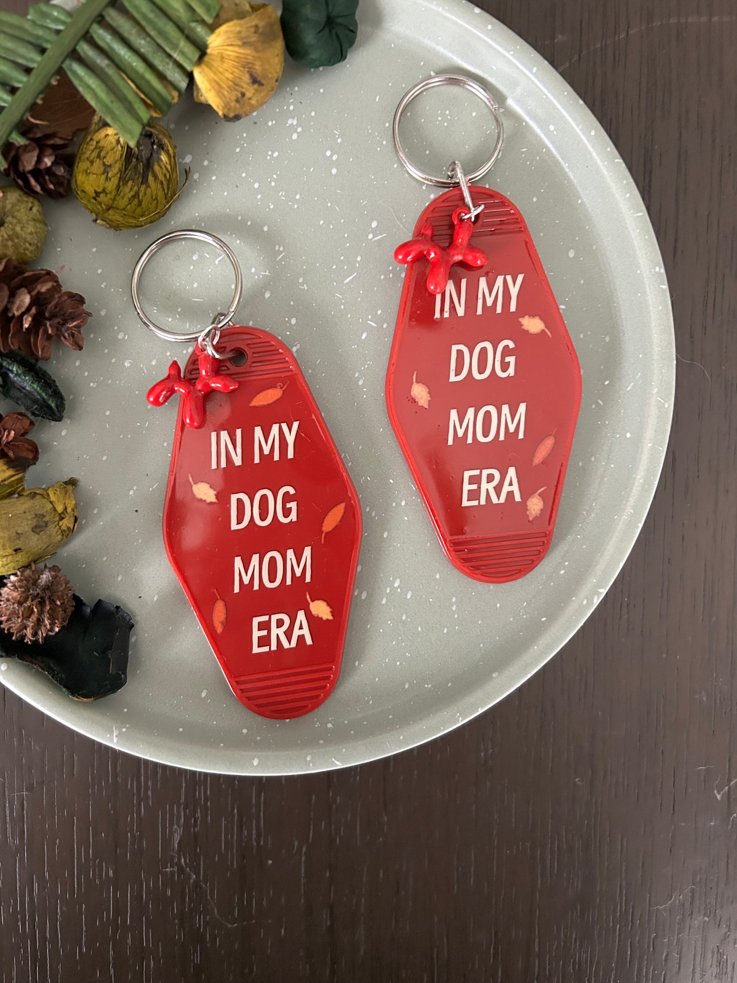 Red Dog Mom Era Keychain