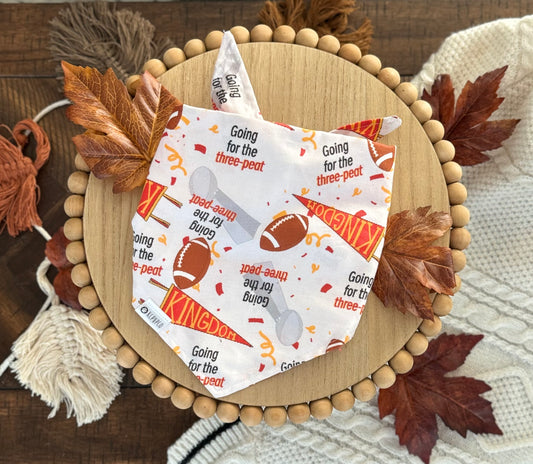 Three-Peat Bandana | KC Football Themed Tie On Bandana