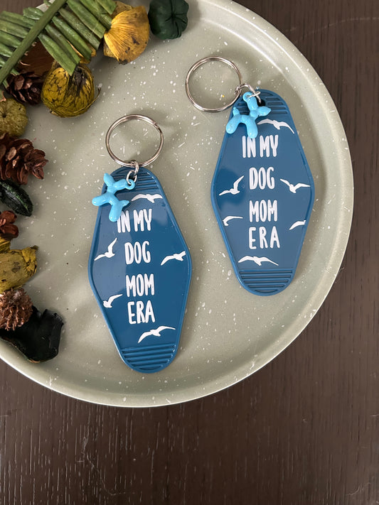 Light Blue Dog Mom Era Keychain