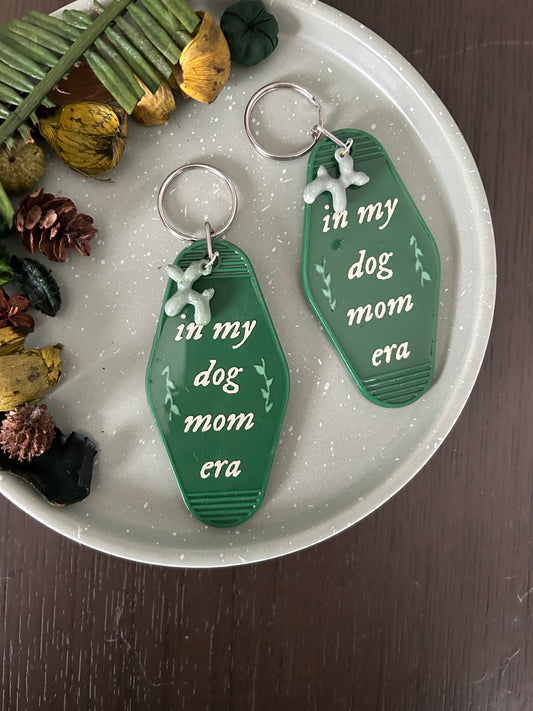 Green Dog Mom Era Keychain