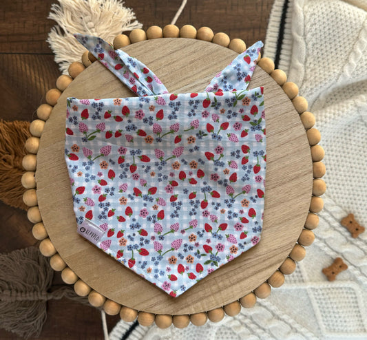 Betty Bandana | Summer Picnic Basket Fruit and Floral Tie On Cotton Bandana