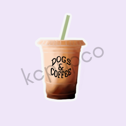 Dogs and Coffee Sticker | Coffee and Dog Lover Sticker