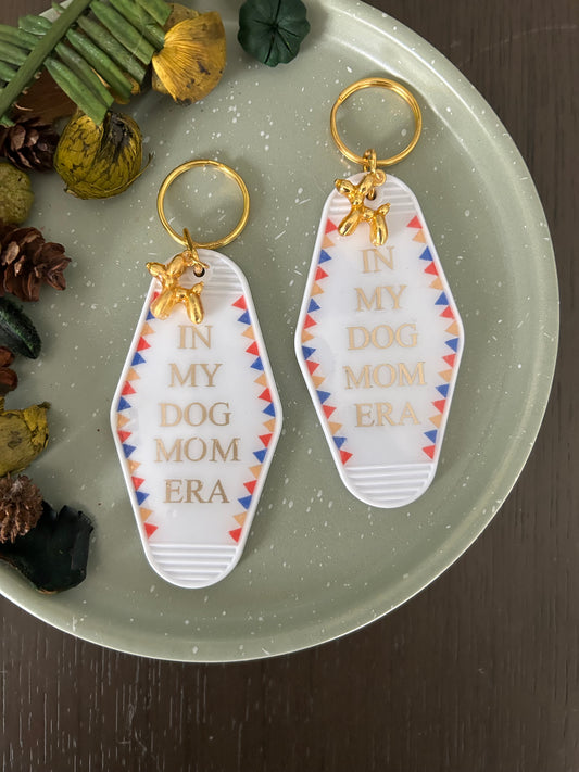 Gold Dog Mom Era Keychain