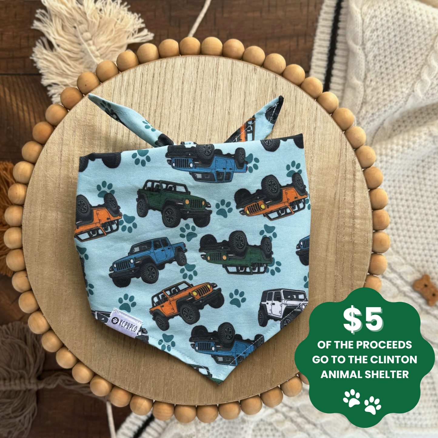 Jeep Bandana | Car Enthusiast Themed Tie On Bandana