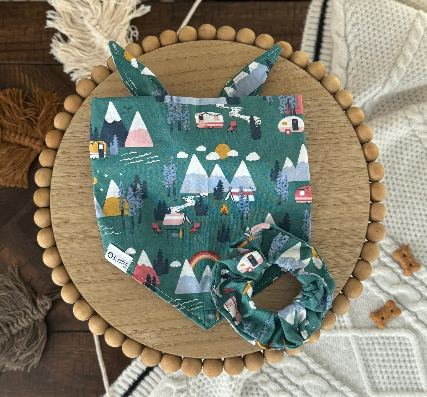 Yosemite Bandana | Mountains and Campers Tie On Bandana
