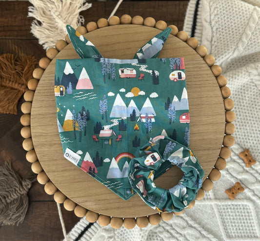 Yosemite Bandana | Mountains and Campers Tie On Bandana