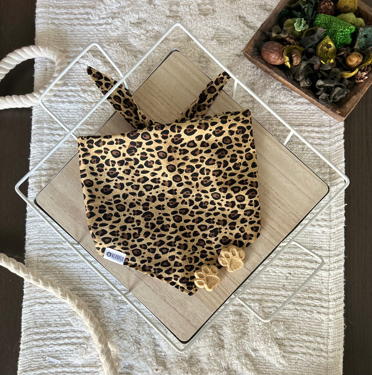 Chanel Bandana | Leopard Print Tie On Bandana