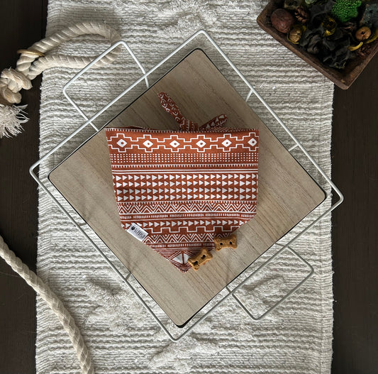 Kalahari Bandana | Rustic Brown Tribal Print Tie On Bandana for Dogs