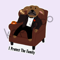 The Aug-father Sticker | Boxer Lounging In Leather Chair Sticker