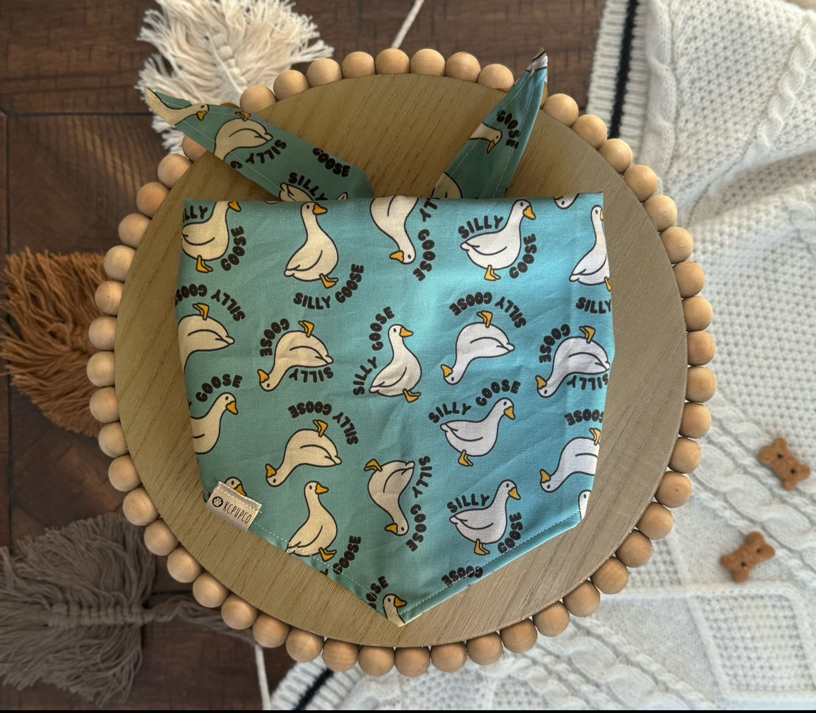 Silly Goose Bandana | Silly Geese Bird Tie On Cotton Bandana