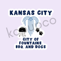 KC Fountains and BBQ Sticker | BBQ, Fountain, and Dog Lovers Sticker