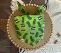 In a Pickle Bandana | Smiling Pickles on Green Cotton Tie On Bandana