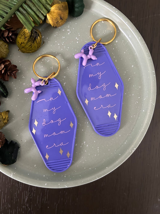 Purple Dog Mom Era Keychain