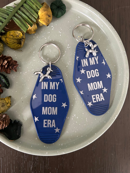 Midnight Blue Dog Mom Era Keychain