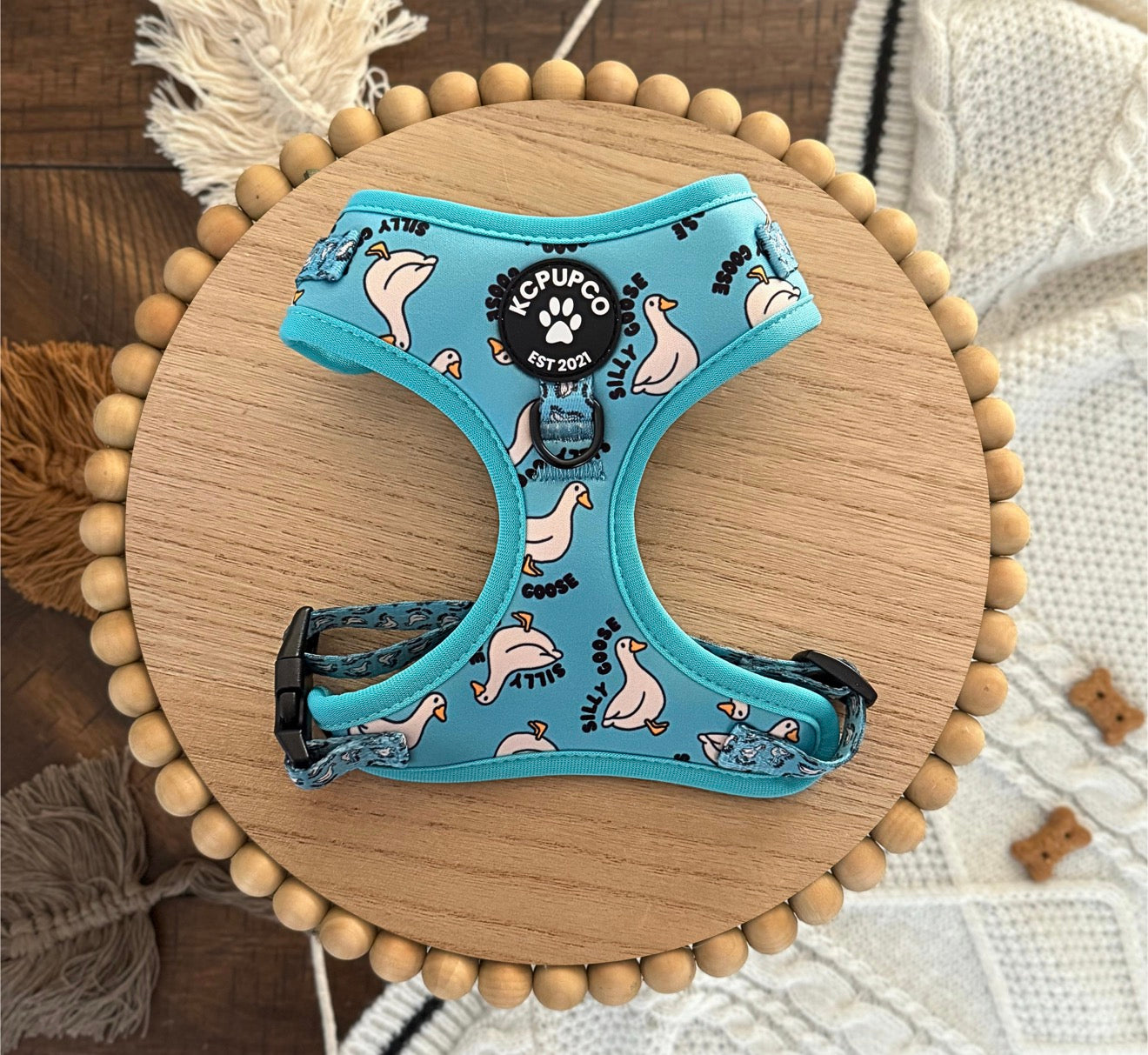 Silly Goose Harness | Silly Geese Bird Cobalt Neoprene Adjustable Harness
