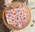 Hey Pumpkin! Bandana | Rustic Pumpkins and Bows on Neautral Gingham Tie On Bandana