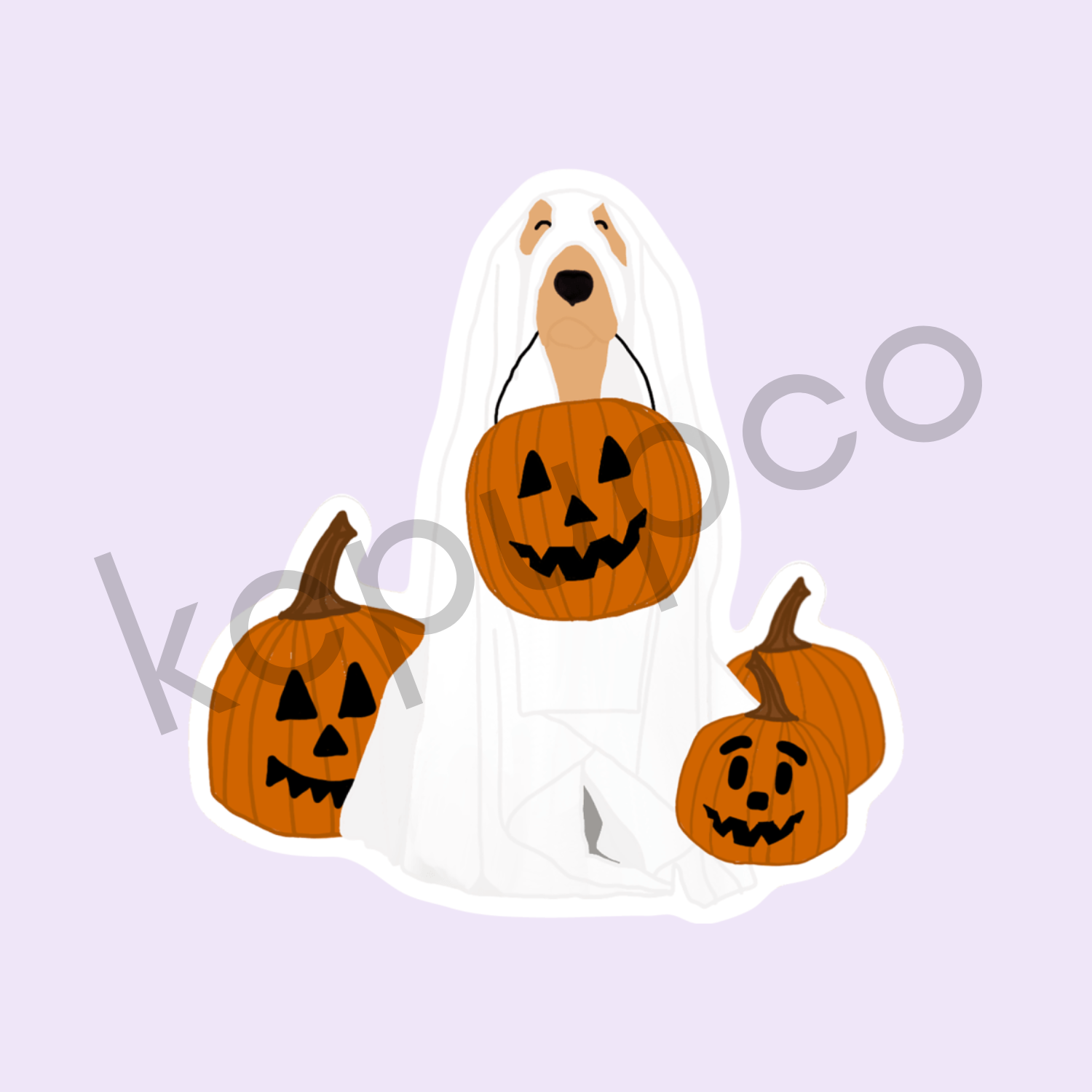 Ghosted! Sticker | Ghost Golden Retriever Halloween Costume Sticker