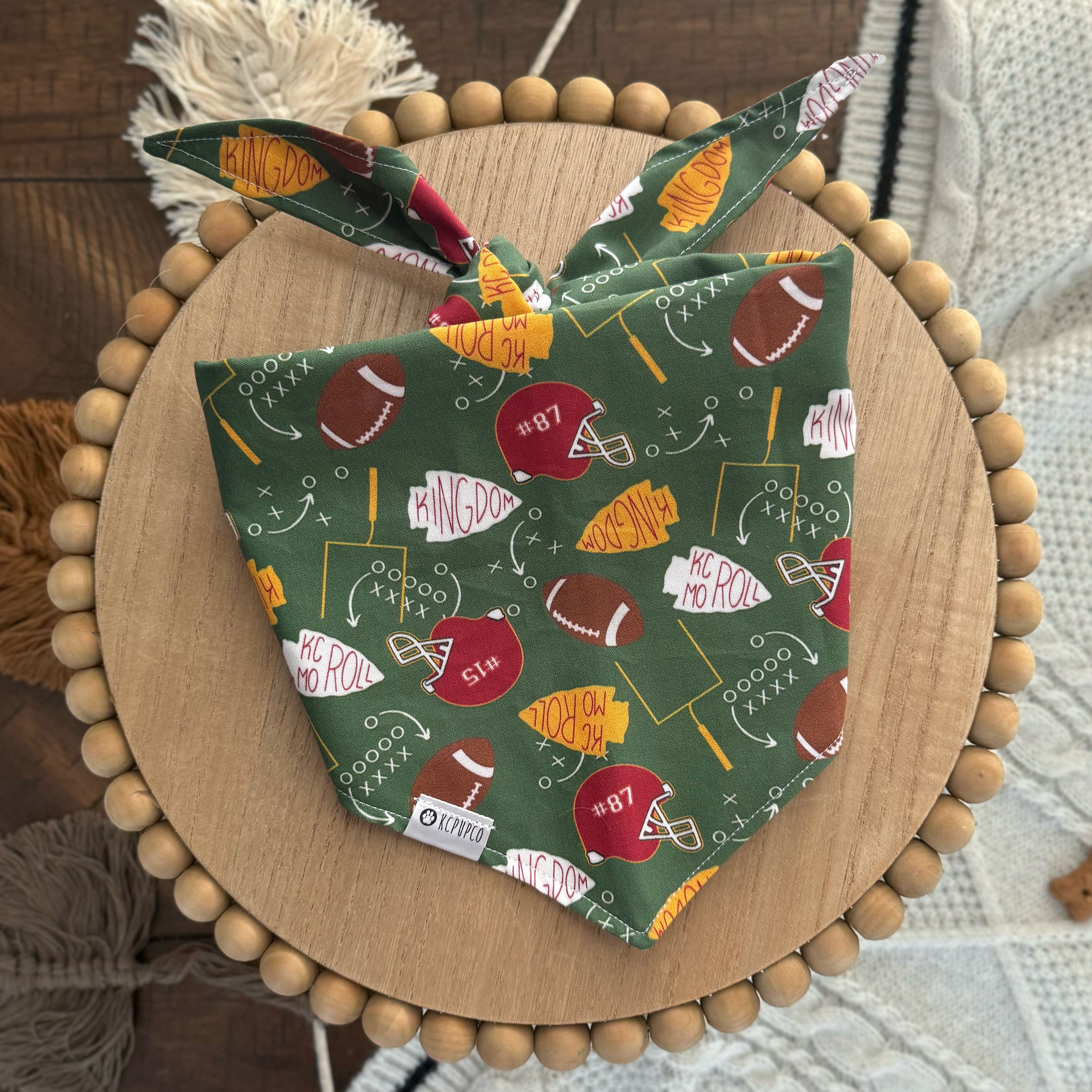 The Playbook Bandana | KC Football Themed Tie On Bandana