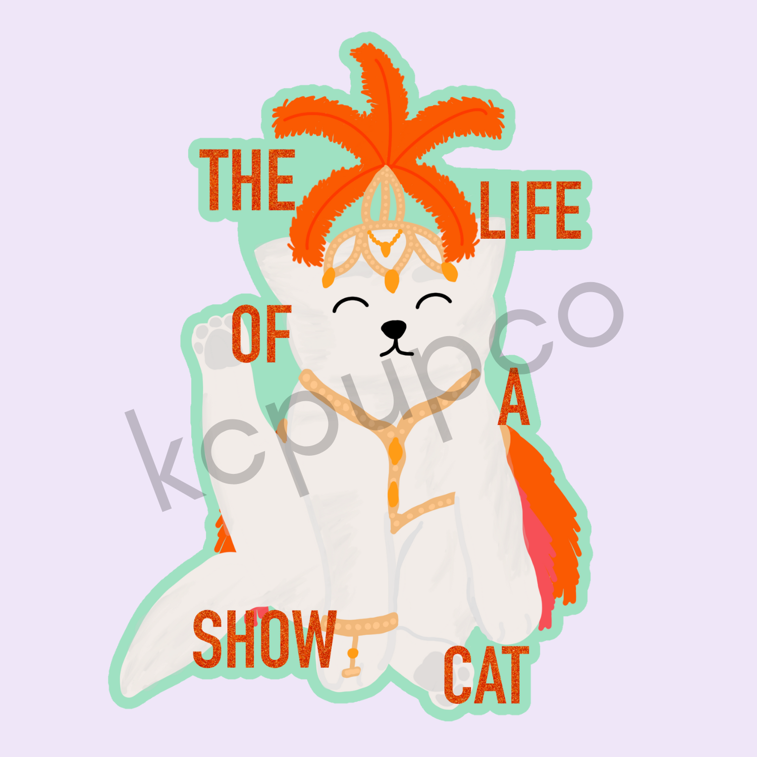 Showcat Sticker | Cat Dressed as a Showgirl Sticker