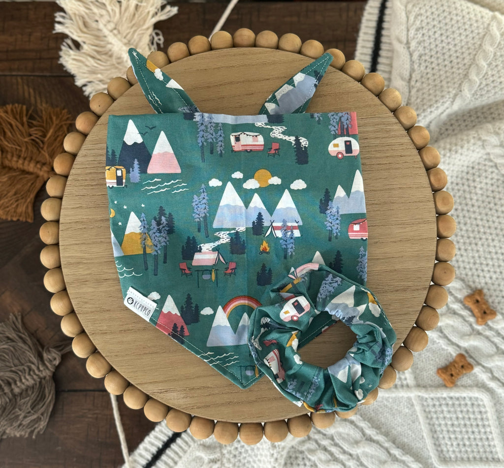 Yosemite Bandana | Mountains and Campers Tie On Bandana