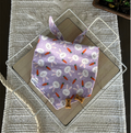 Daisy Mae Bandana | Bunnies and Carrots on Lavender Flannel Tie On Easter Bandana