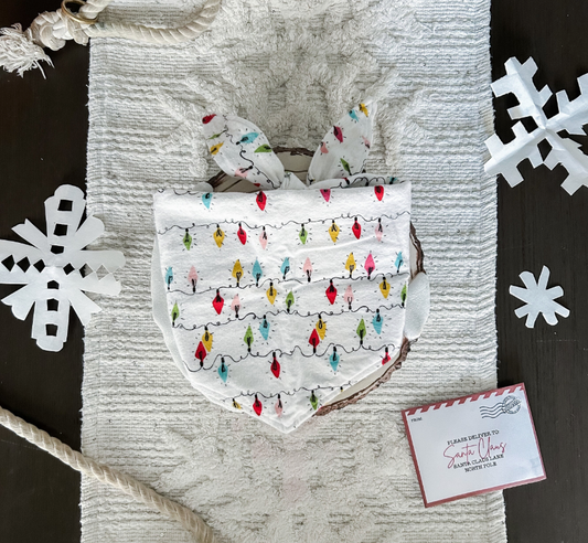 Lights Up Bandana |  Christmas Lights Tie On Winter Bandana for Dogs